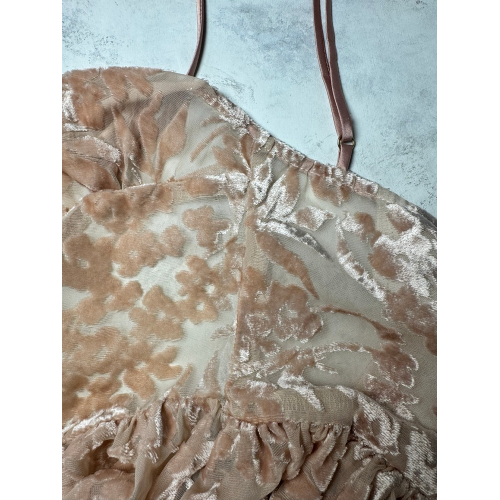 NWT Vanessa Mooney Pink Velvet Ballerina Mini Dress M - Picture 7 of 11